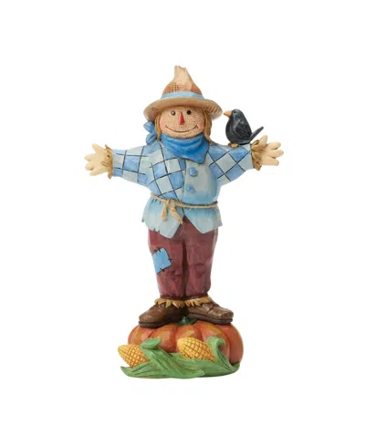 Jim Shore Halloween Scarecrow Standing On Pumpkin Figurine In Multi