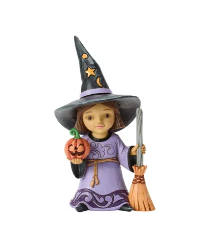 Jim Shore Halloween Witch With Broom Figurine In Multi