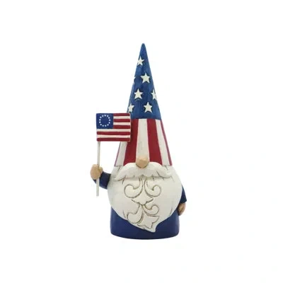 Jim Shore Heartwood Creek American Gnome Figurine 5.5in H In Blue;white;red