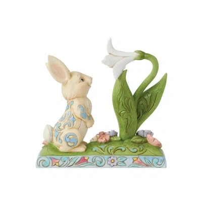 Jim Shore Heartwood Creek Bunny And Easter Lily Figurine 5.28in In Multi
