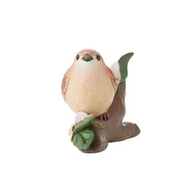 Jim Shore Heartwood Creek Carolina Wren Figurine 3.8in H In Brown;green;pink