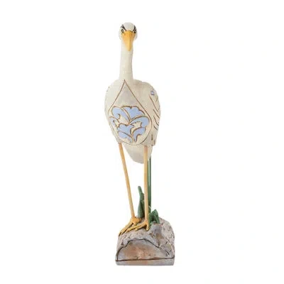 Jim Shore Heartwood Creek Coastal Blue Heron Bird Figurine 6 Inch In Black;brown;white;orange