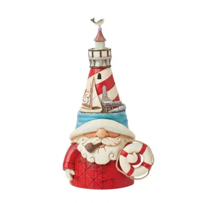 Jim Shore Heartwood Creek Coastal Gnome With Lighthouse Hat Figurine 7 Inch In Multi