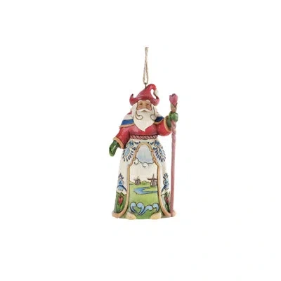 Jim Shore Heartwood Creek Dutch Santa Hanging Christmas Figurine Ornament 4.5in H In White;red