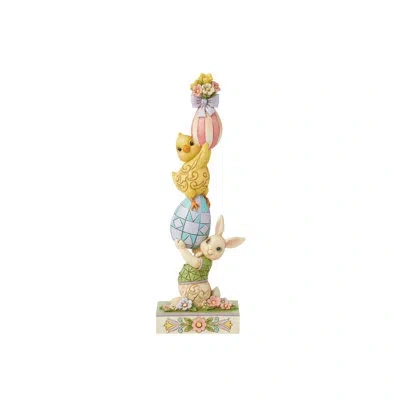 Jim Shore Heartwood Creek Easter Bunny And Eggs Stacked Figurine 9.06in In Multi