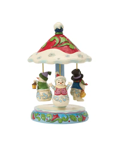 Jim Shore Heartwood Creek Fig Rotating Snowman Carousel In Multi