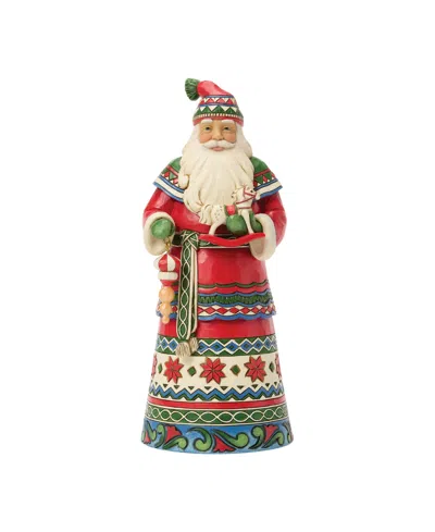Jim Shore Heartwood Creek Fig Santa Laplander With Reindeer In Multi