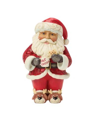 Jim Shore Heartwood Creek Fig Santa With Hot Cocoa In Red