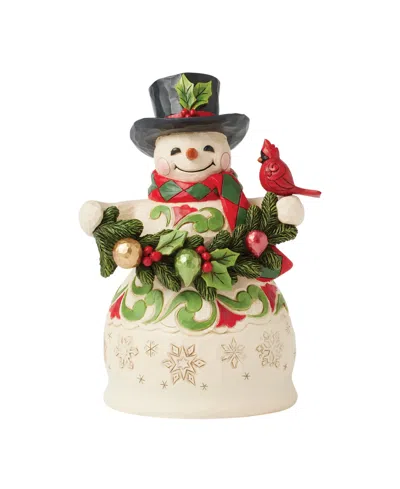 Jim Shore Heartwood Creek Fig Snowman Garland Cardinal In Multi