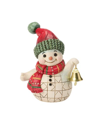 Jim Shore Heartwood Creek Fig Snowman With Bell In Multi