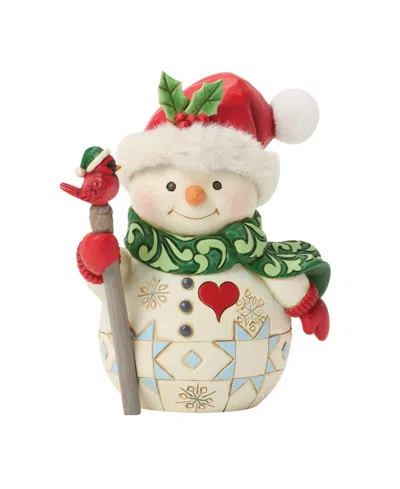 Jim Shore Heartwood Creek Fig Snowman With Bird In Multi