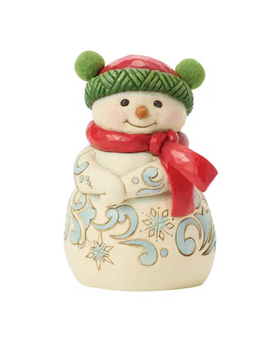 Jim Shore Heartwood Creek Fig Snowman With Pom Pom Hat In Multi