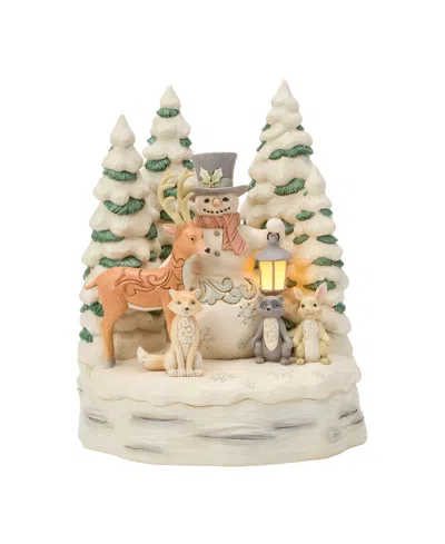 Jim Shore Heartwood Creek Fig Woodland Snowman With Forest Friends In Multi