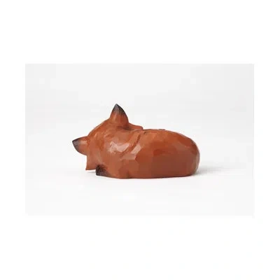 Jim Shore Heartwood Creek Fox Sleeping Mini Figurine 1.6in H In White;red