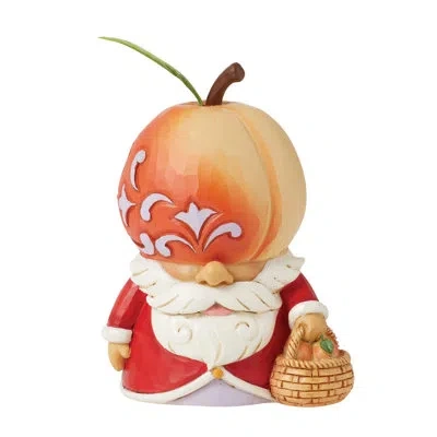 Jim Shore Heartwood Creek Fruit Peach Gnome Figurine 3.94 Inch In White;red;orange