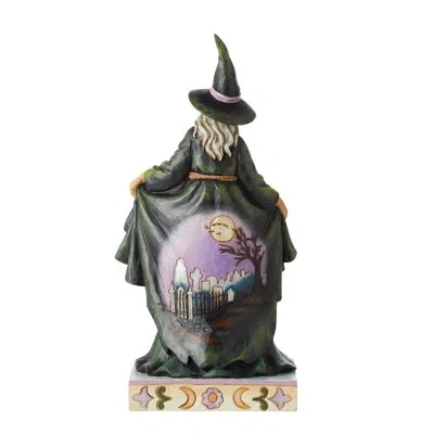 Jim Shore Heartwood Creek Halloween Scary Witch Skirt With Skulls Figuine 9.75 Inch In Purple;black