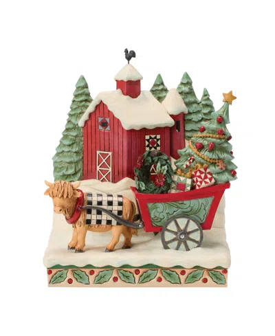 Jim Shore Heartwood Creek Highland Glen Barn Diorama Figurine In Multi