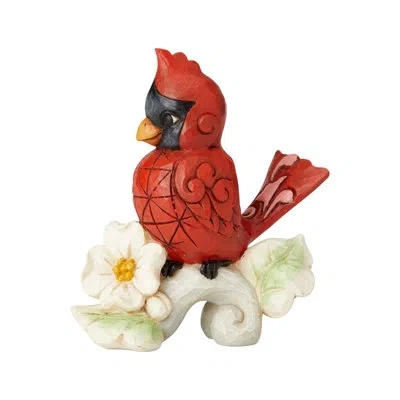 Jim Shore Heartwood Creek Mini Cardinal Figurine 3.4in H In White;red
