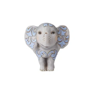 Jim Shore Heartwood Creek Mini Elephant Figurine 3.5in H In Blue;white