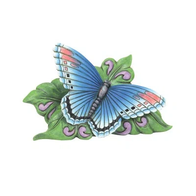 Jim Shore Heartwood Creek Mini Red Spot Purple Butterfly Figurine 3in H In Blue;green