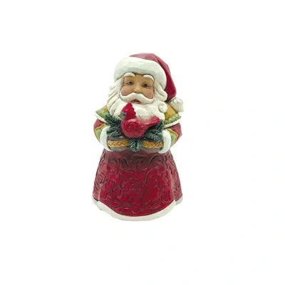 Jim Shore Heartwood Creek Mini Santa With Cardinal Figurine 3.54in In Multi