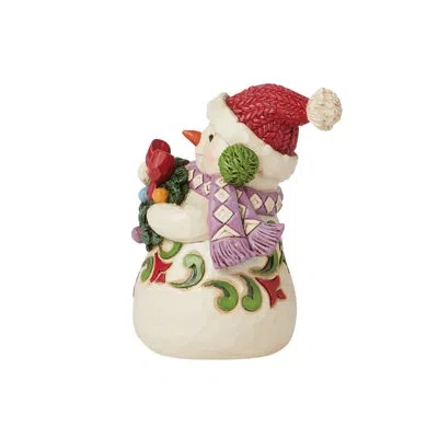 Jim Shore Heartwood Creek Mini Snowman Earmuffs Figurine 3.62in In Multi