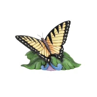 Jim Shore Heartwood Creek Mini Swallowtail Butterfly Figurine 3in H In Black;green;yellow