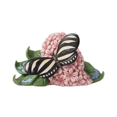 Jim Shore Heartwood Creek Nature's Meadow Zebra Longwing Butterfly Miniature Figurine 3 Inch In Pink
