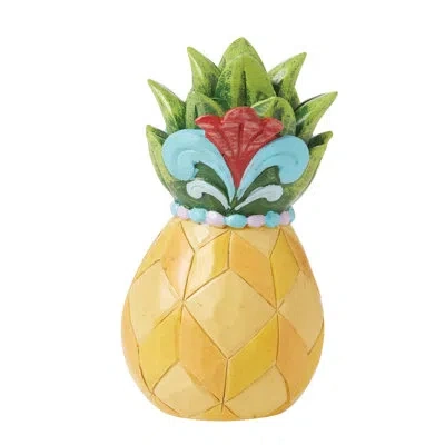 Jim Shore Heartwood Creek Pineapple Mini Figurine 4in H In Green;yellow;mutli