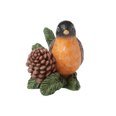 Jim Shore Heartwood Creek Robin Bird Figurine 4in H In Brown;green;orange