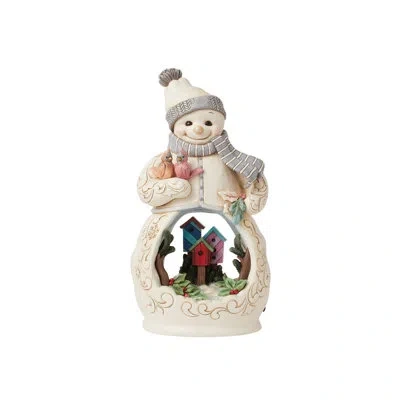 Jim Shore Heartwood Creek Snowman With Open Scene Led Figurine 11.02in In Multi
