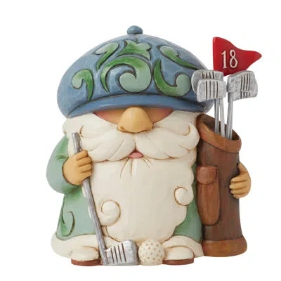 Jim Shore Heartwood Creek Sports Golfer Holding Clubs Figurine 4 Inch In Brown