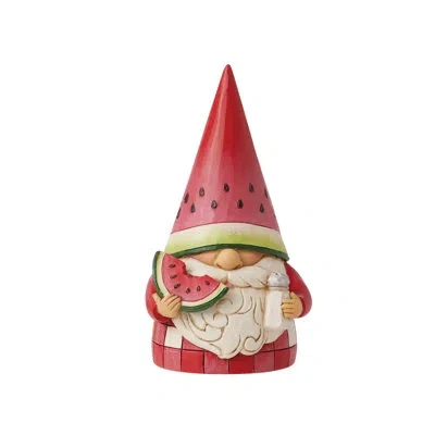 Jim Shore Heartwood Creek Watermelon Gnome Figurine 4.5in H In White;green;red