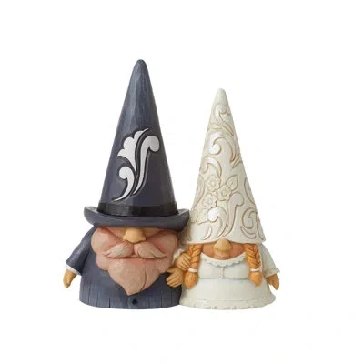 Jim Shore Heartwood Creek Wedding Couple Gnome Figurine Set, 2 Pieces 5.8in H In Black;white;mutli