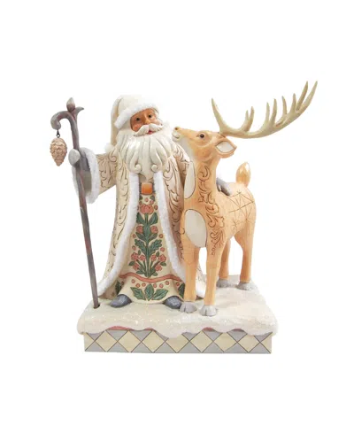 Jim Shore Heartwood Creek Woodland Santa With Deer Figurine In White