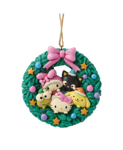Jim Shore Hello Kitty Friends Wreath Hanging Ornament In Multi