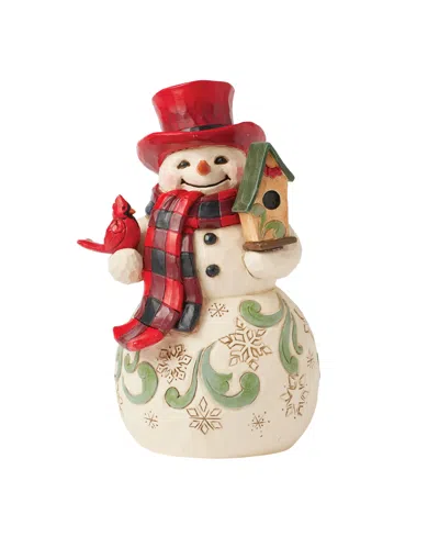 Jim Shore Highland Glen Snowman Hat Figurine In Multi