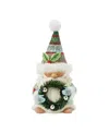 Jim Shore Holiday Gnome Wreath And Hat Figurine In Multi