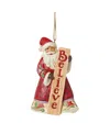 Jim Shore Holiday Ornament Santa Believe Porch Board In Multi