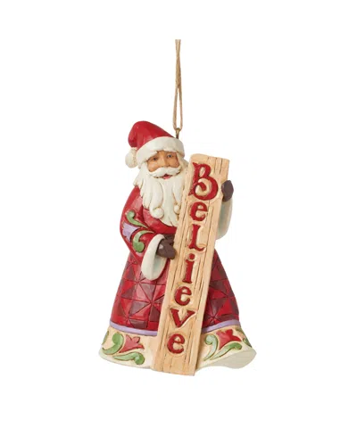 Jim Shore Holiday Ornament Santa Believe Porch Board In Multi