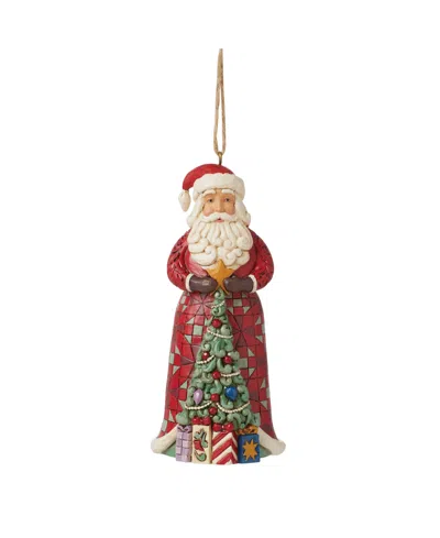 Jim Shore Holiday Ornament Santa Tree Coat In Multi