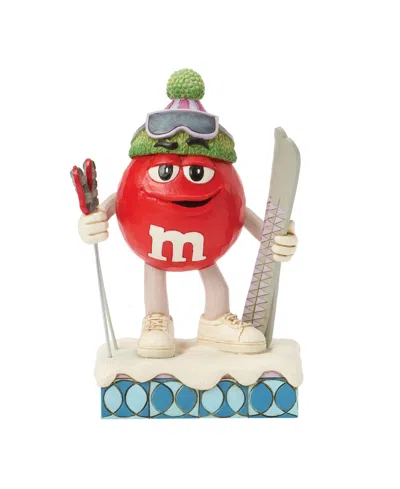 Jim Shore M And M's Red Character With Skis In Multi