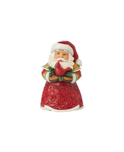 Jim Shore Mini Santa With Cardinal Figurine In Multi