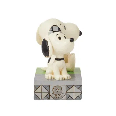 Jim Shore Peanuts By  1950s Snoopy & Today's Snoopy Figurine 5in H In Black;white;green;gray;purple