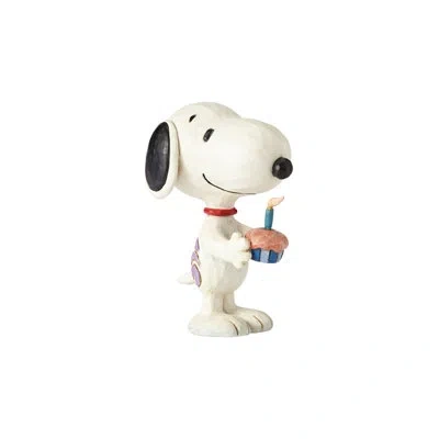 Jim Shore Peanuts By  Snoopy Birthday Mini Figurine 3in H In Black;white
