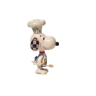 Jim Shore Peanuts By  Snoopy Chef Mini Figurine 4in H In Blue;black;beige