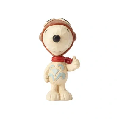 Jim Shore Peanuts By  Snoopy Flying Ace Mini Figurine 3in H In Brown;white;red