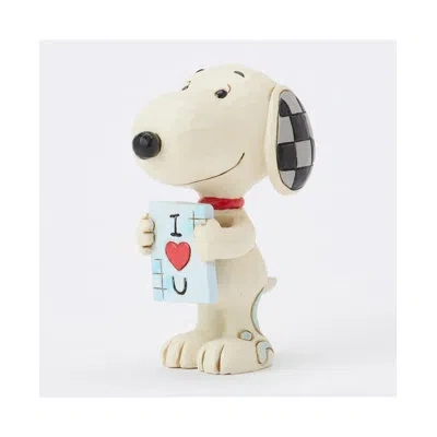Jim Shore Peanuts By  Snoopy With Love Sign Mini Figurine 3.1in H In Blue;black;white;red