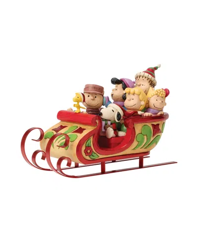 Jim Shore Peanuts Snoopy And Friends In Sleigh Figurine In Multi