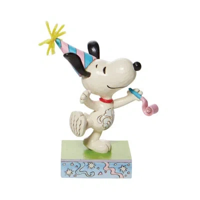 Jim Shore Peanuts Snoopy & Woodstock Birthday Figurine 5.3in H In Blue;black;white